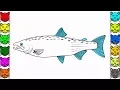 Fish Coloring Pages for Kids - How to Drawing Fish Coloring Book for Kids
