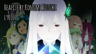 Download Re:Zero Season 2 Opening Full lyrics romaji『Konomi Suzuki - Realize』 MP3