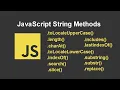 String Methods - JavaScript Documentation Part