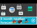 6 month weather forecast