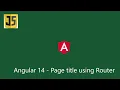 Angular 14 feature - Route based title