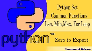 47 Python Set Common Functions Len Min Max For Loop