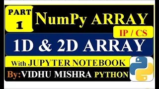 How to create Array in Python Numpy Class XII Informatics Practices IP Vidhu Mishra