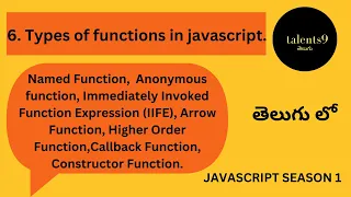 Types of functions in javascript How named anonymous Arrow IIFE Higher Order functions work