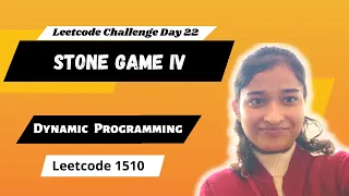Stone Game IV Leetcode 1510 Game Theory DP