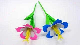 how to make beautiful paper flower stick diy paper flower handicraft for room decoration