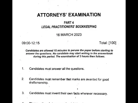 Download MP3 Attorneys Board Exams. Paper 4(Bookkeeping). March 2023 review