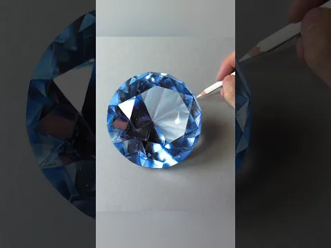 Hyper-realistic blue gem #drawing