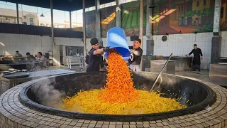 5000 KG WORLD’S BIGGEST STREET FOOD | Uzbek Traditional Pilaf Making | Uzbekistan Street Food