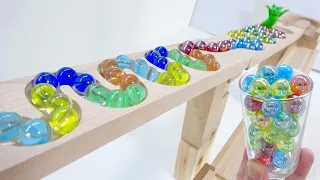 Marble Run ☆ Homemade Stepped Ramp, HABA WAVE SLOPE, An insect cage with water in it ASMR #162