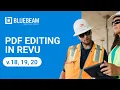 PDF Editing in Revu v 18 19 20