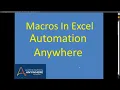 How to Run Excel Macros in Automation Anywhere 11 2 Excel commands part 4