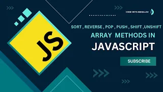 Array methods in javascript sort reverse pop push shift unshift Javascript