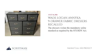 Wade Logan Annyka 9-Drawer Fabric Dressers Recalled
