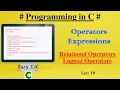 Relational Operators in C Programming Logical Operators in C Programming