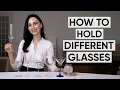 Download Lagu How to hold glasses: flute, red, white and dessert wine glasses, cocktail glass and snifter
