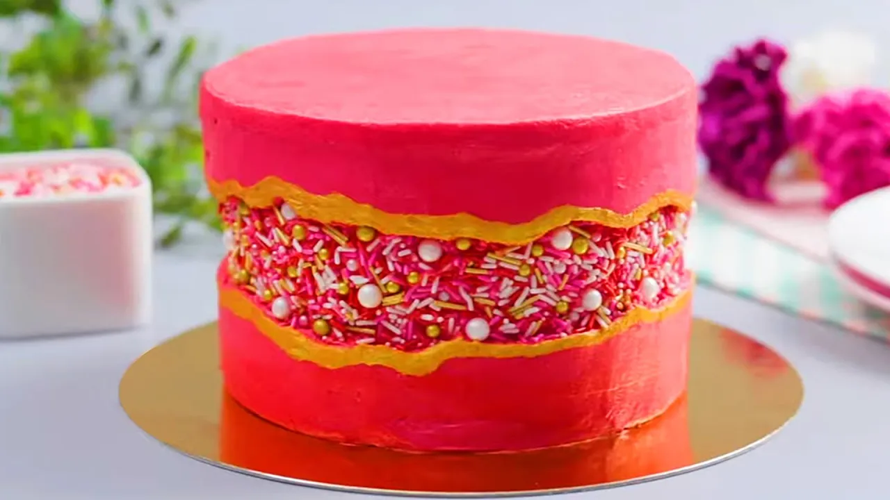 Yummy Cake Recipes   EP 11   Sprinkle Fault Line Cake   How To Make Cake for Anniversary
