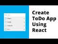 Create Simple TODO App using React HTML CSS JavaScript