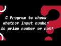 C Program to check input number is Perfect number or not C Tutorials for Beginners