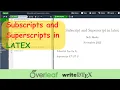 Subscripts and Superscripts in LATEX Base and Power in Latex