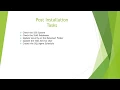 Post Installation Tasks