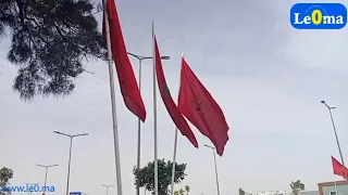 طريق مديونة : شوفو العلم الوطني آشنو وقع ليه بعد الرياح القوية اليوم بمدينة الدار البيضاء