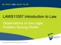 Observations on the Legal Problem Solving Toolkit