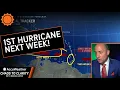 June 27 1st Hurricane May Form in Caribbean Next Week