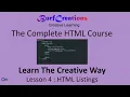 HTML Lesson 4 - Lists