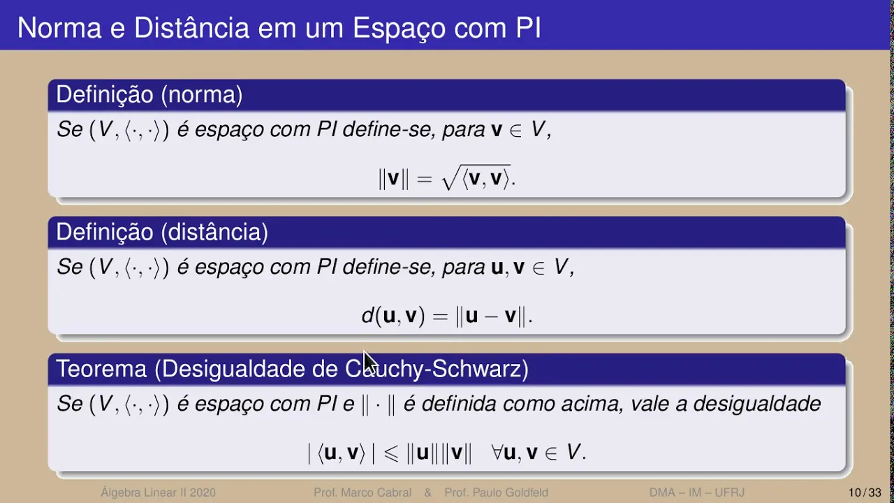 05-01 Produto Interno (Norma, Distância, Ângulo)