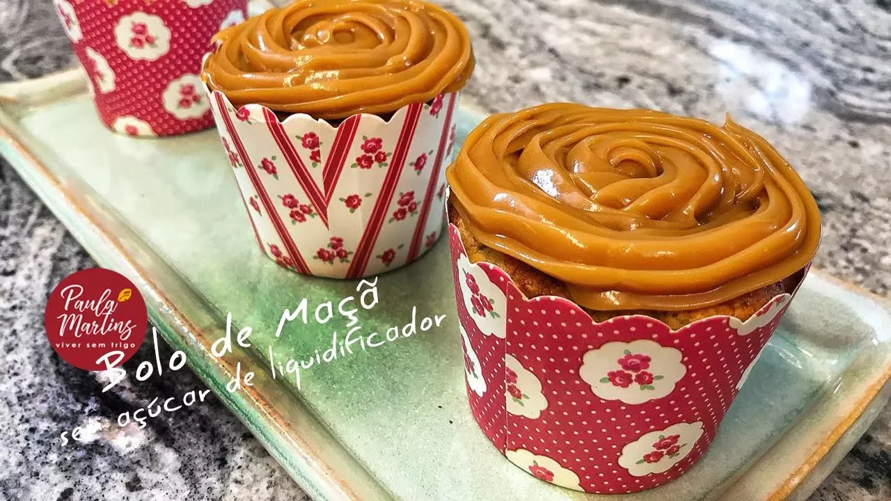 BOLO DE MAÇÃ SEM AÇÚCAR DE LIQUIDIFICADOR VIVER SEM TRIGO POR PAULA MARTINS