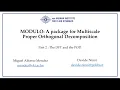 MODULO Tutorial 2 The DFT and the POD