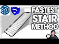 The FASTEST Way to Create Stairs in SketchUp Plus - Making a Rail