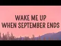 Download Lagu 1 Hour |  Green Day - Wake Me Up When September Ends (Lyrics)  | Lyrics Express