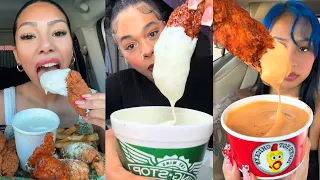 tiktok mukbang compilation wingstop daves hot chicken canes mcdonalds u0026 more 