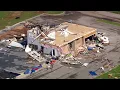 AERIALS Somerset KY tornado damage and destruction buildings church destroyed