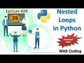 Nested Loops in Python Nested for loop Nested while loop