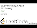 Leetcode 953 Verifying an Alien Dictionary
