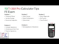 FE Exam Calculator Mastery - 13 TI 36X Pro Tips That Save You Time
