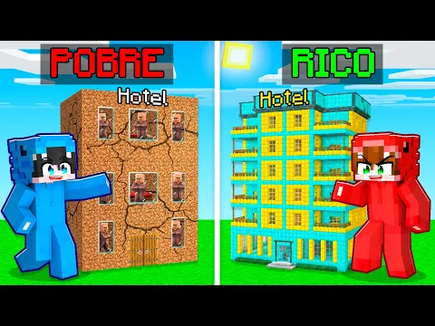 Video Thumbnail: Hotel POBRE vs RICO Batalla de Construcción en Minecraft!