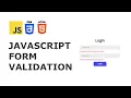 JavaScript Form Validation Tutorial