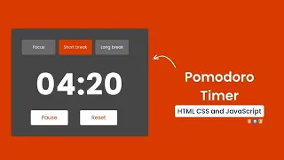 Pomodoro Timer in HTML CSS JavaScript Doxa Dev