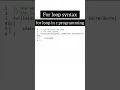 for loop syntax c programming