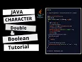 JAVA TUTORIAL HOW TO CREATE AND USE CHARACTER DOUBLE AND BOOLEAN VARIABLE DUMMY AI MACHINE