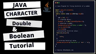 JAVA TUTORIAL HOW TO CREATE AND USE CHARACTER DOUBLE AND BOOLEAN VARIABLE DUMMY AI MACHINE