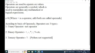 LECTURE 6 OPERATORS IN PYTHON PYTHON TUTORIALS FOR ABSOLUTE BEGINNERS IN HINDI