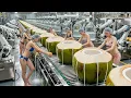Inside a Modern Coconut Water Factory: From Green Nuts to Pure Hydration (Full Process)