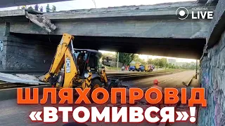 В Киеве разрушена пешеходная часть путепровода на Жилянской — что известно - 285x160