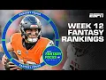 Week 12 Rankings Fantasy Focus