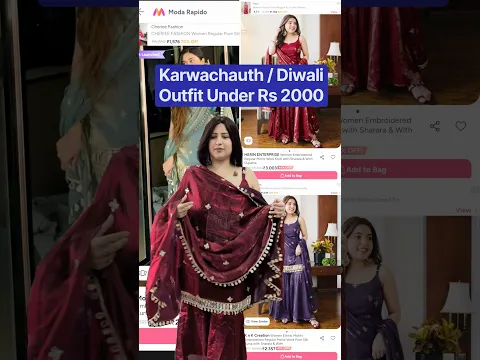 Karwachauth Outfit Under Rs 2000 | Silky Sharara Suit Myntra #myntra #festivalvibes #shorts